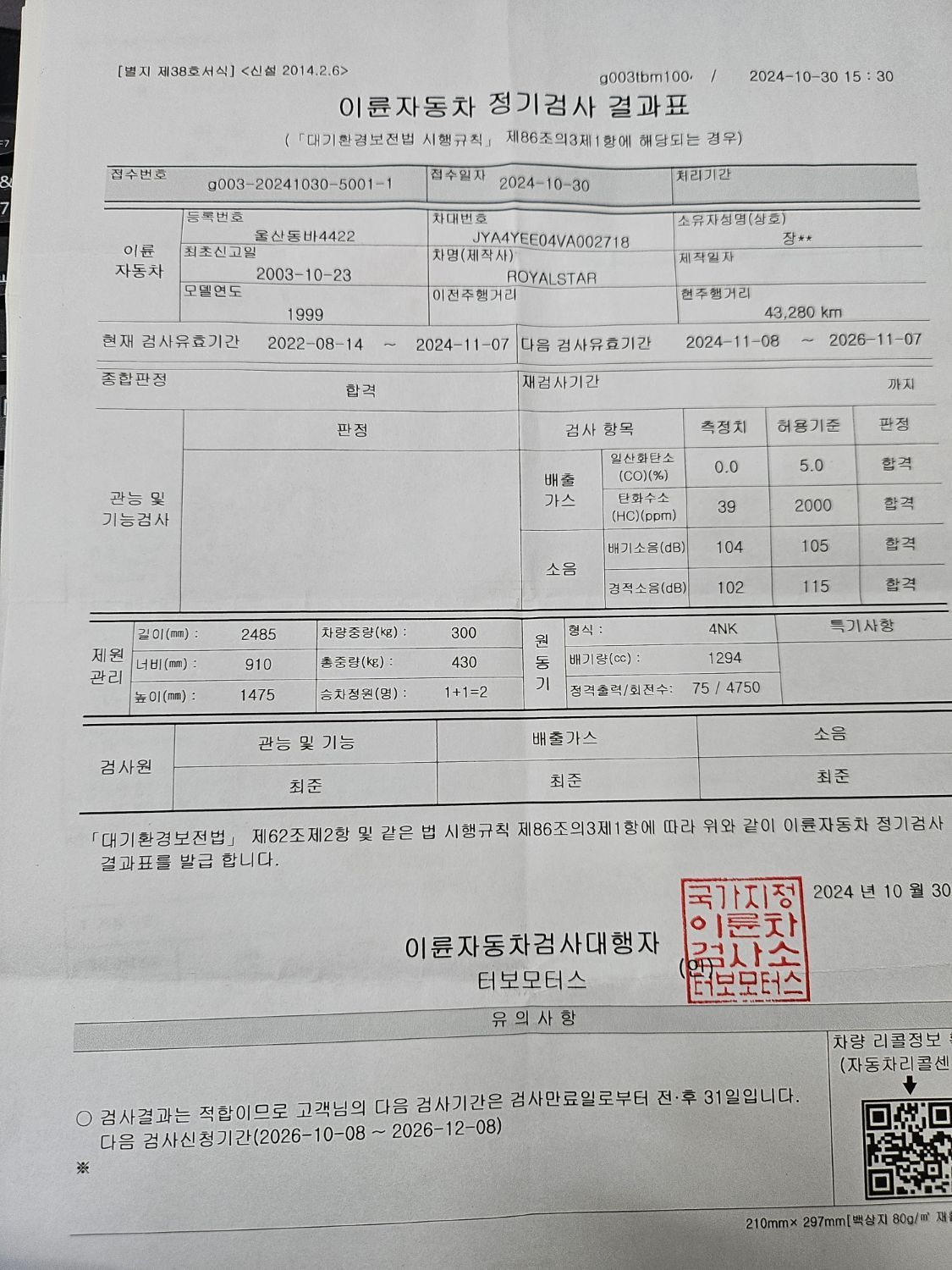 야마하 로얄스타 1300 7